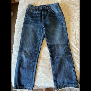 Cropped dark wash jeans